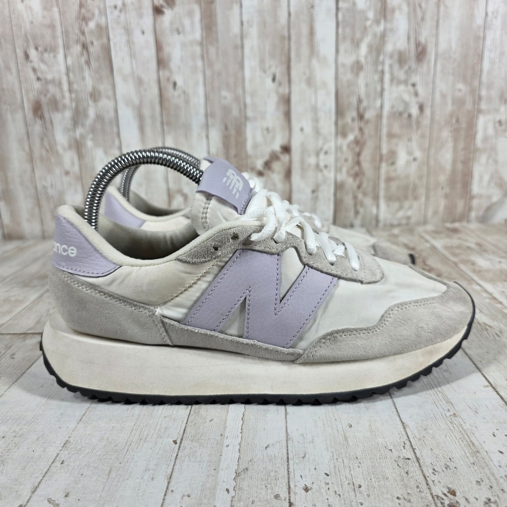 New Balance 237 Womens Sneakers Sea Salt Lilac Grey WS237YD Size 8.5